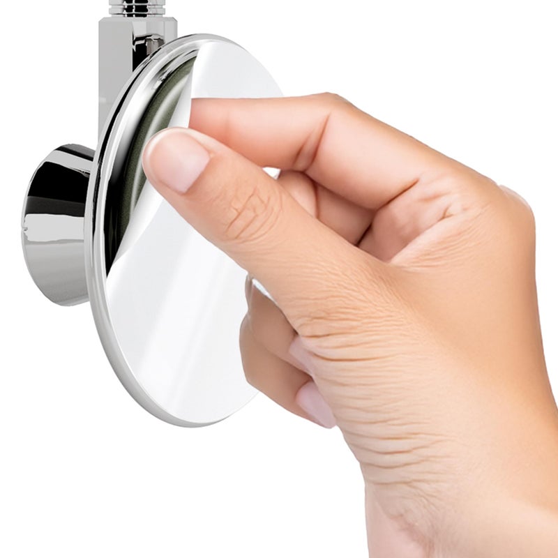 Bath Beyond Shower Head Holder - Flexible Shower Head Holder Adjustable Vacuum Suction Cup Shower Head Wall Mount Holder for Hand Held Shower Head (Adhesive Sticker Provided) (Chrome) - Image 3